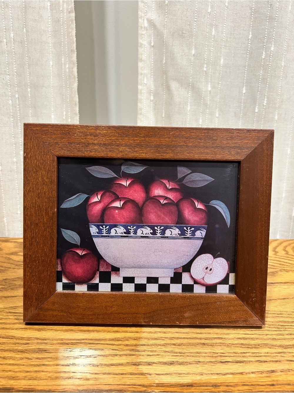 “Apples in Blue and White Bowl" by Diane Ulmer Pedersen (1995) 8x10 framed print